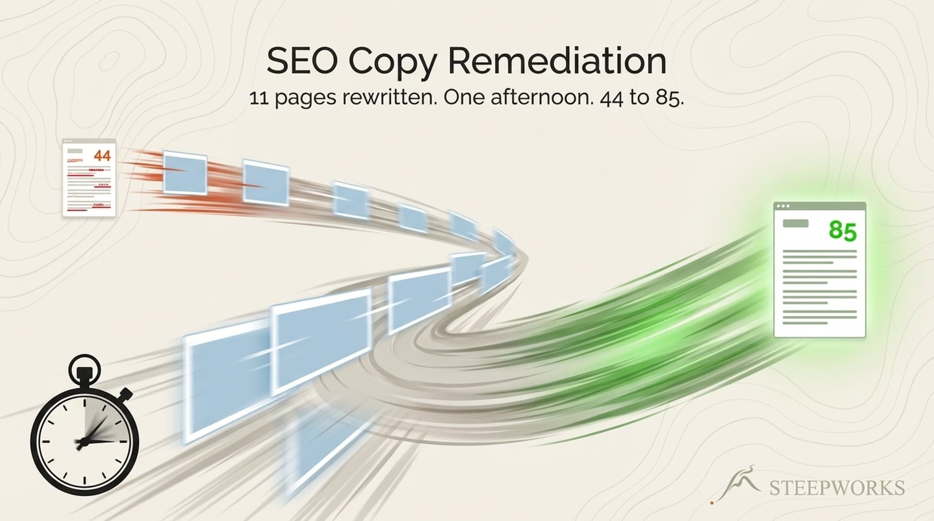 SEO Copy Remediation: How I Raised 11 Page Scores From 44 to 85 in One Afternoon