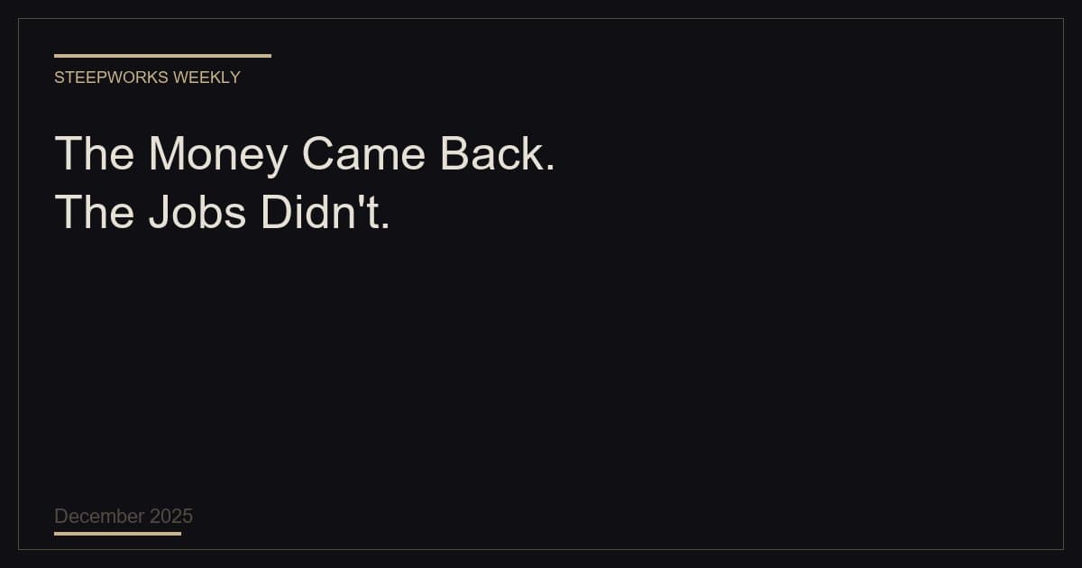 The Money Came Back. The Jobs Didn't.
