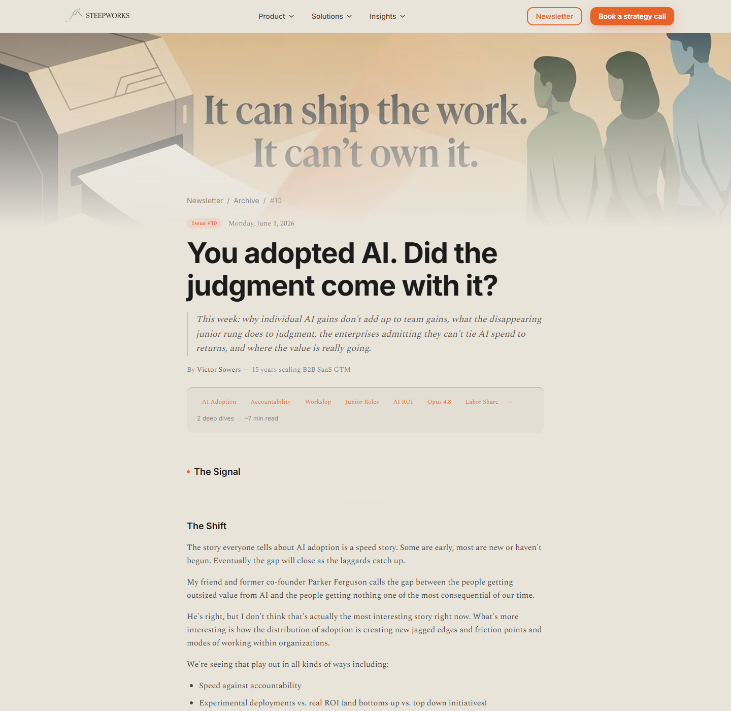 A weekly newsletter issue, drafted and shipped by the system